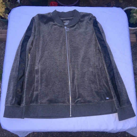 Calvin Klein Gray Track Jacket, Sleeve Detail - Picture 5 of 12